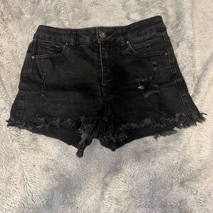 Wax Jean Black Denim Shorts